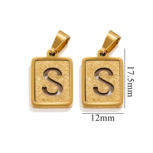 1 stuk eenvoudige modieuze stijl vierkante letter S vorm titanium staal  verguld unisex hanger h5 